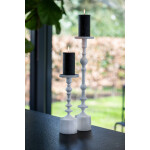 Μεταλλικό κηροπήγιο shiny white 11x33cm - Image 2