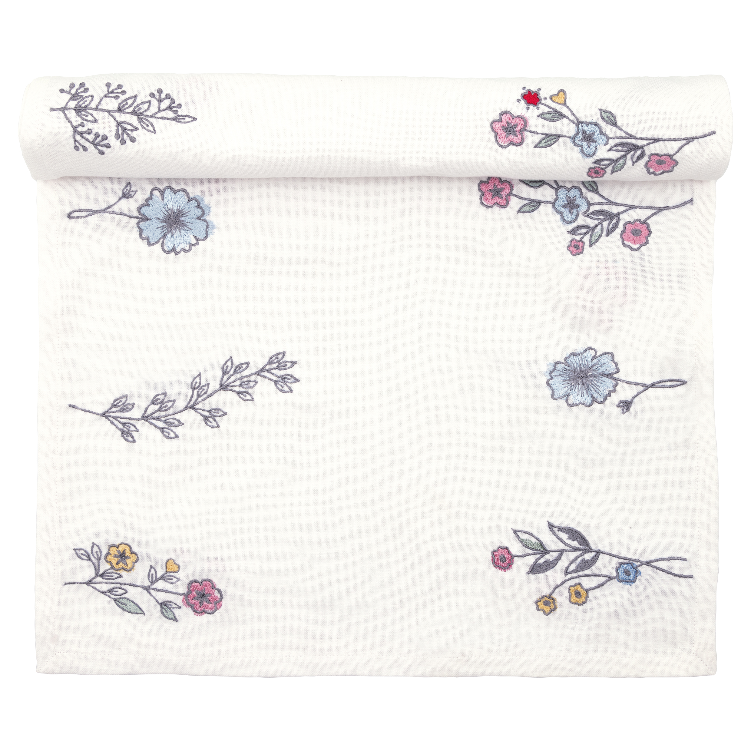 140IVEN Βαμβακερό runner τραπεζιού με λουλούδια 45x140cm - Image 1