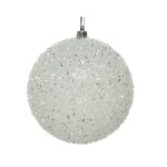Λευκή μπάλα με glitter 10cm